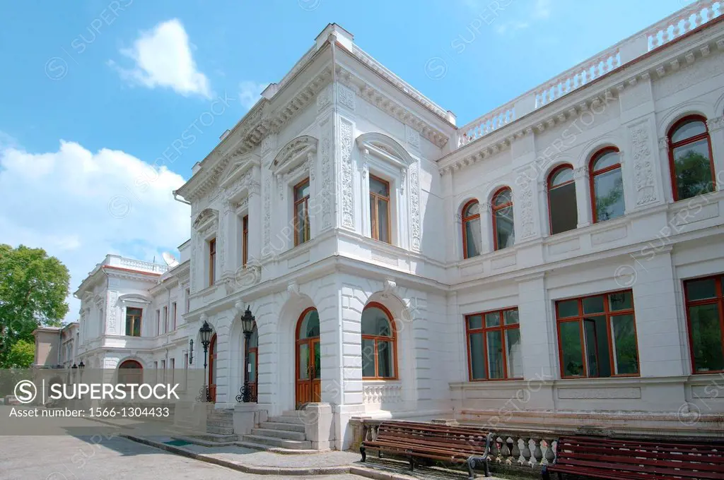 Facade of the Grand Livadia Palace - summer palace of the last Russian Imperial family, The Greater Yalta, Crimea, Ukraine, Eastern Europe.