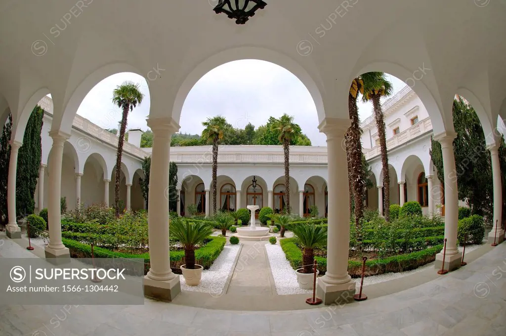 Italian courtyard of the Grand Livadia Palace - summer palace of the last Russian Imperial family.