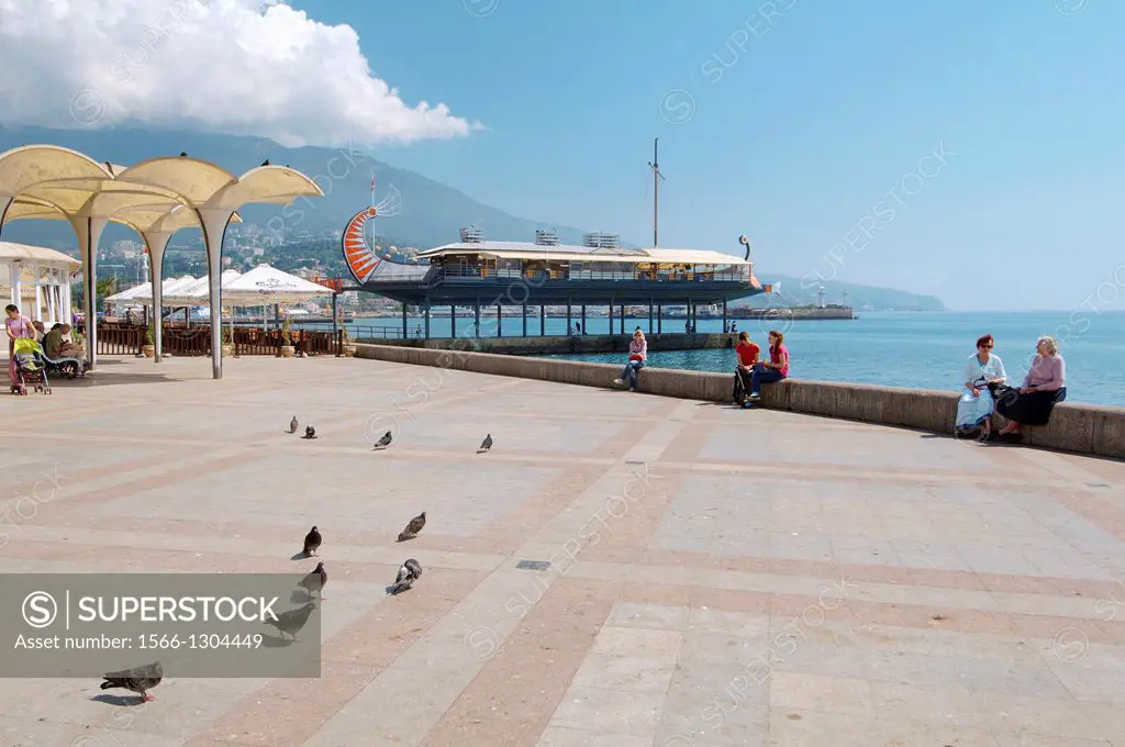 Seafront in Yalta, Crimea, Ukraine, Eastern Europe.