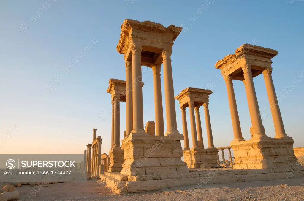The Tetrapylon in ancient city of Palmyra, Syria
