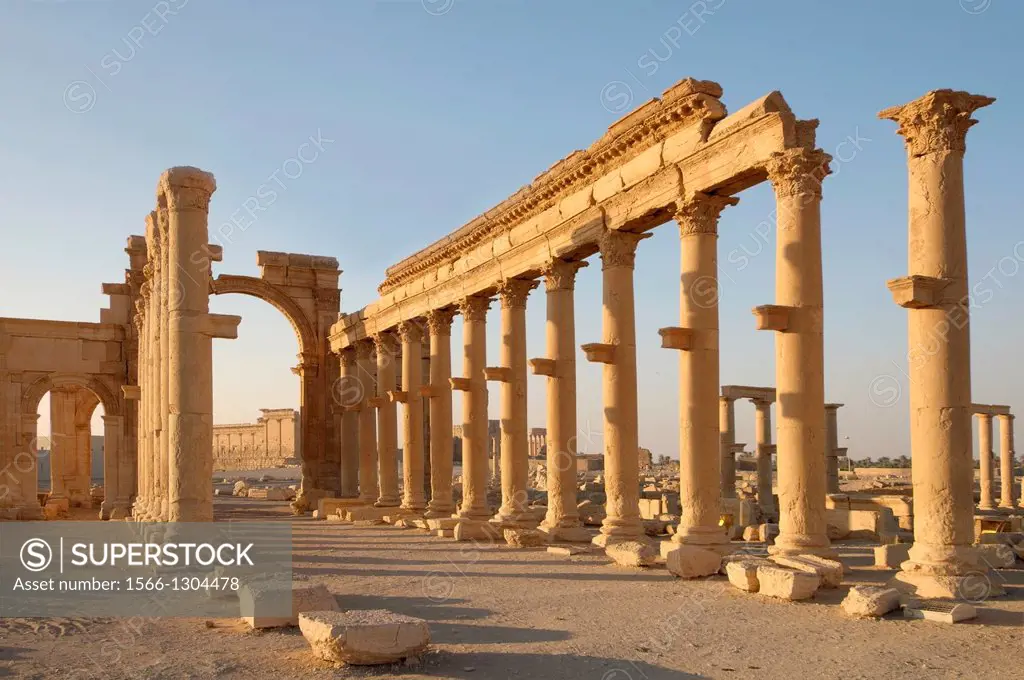Monumental Arch, Arch of Triumph, or Arch of Septimius Severus in Palmyra, Syria 