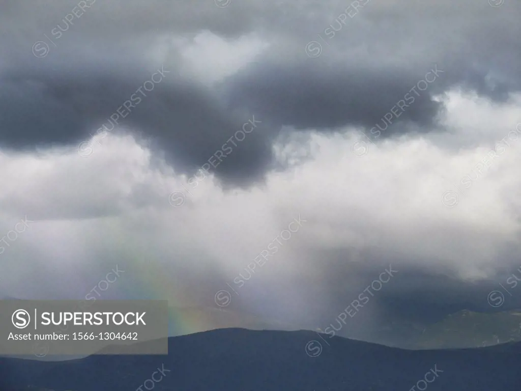 Rainbows and water, on a witers day, in the mountians.