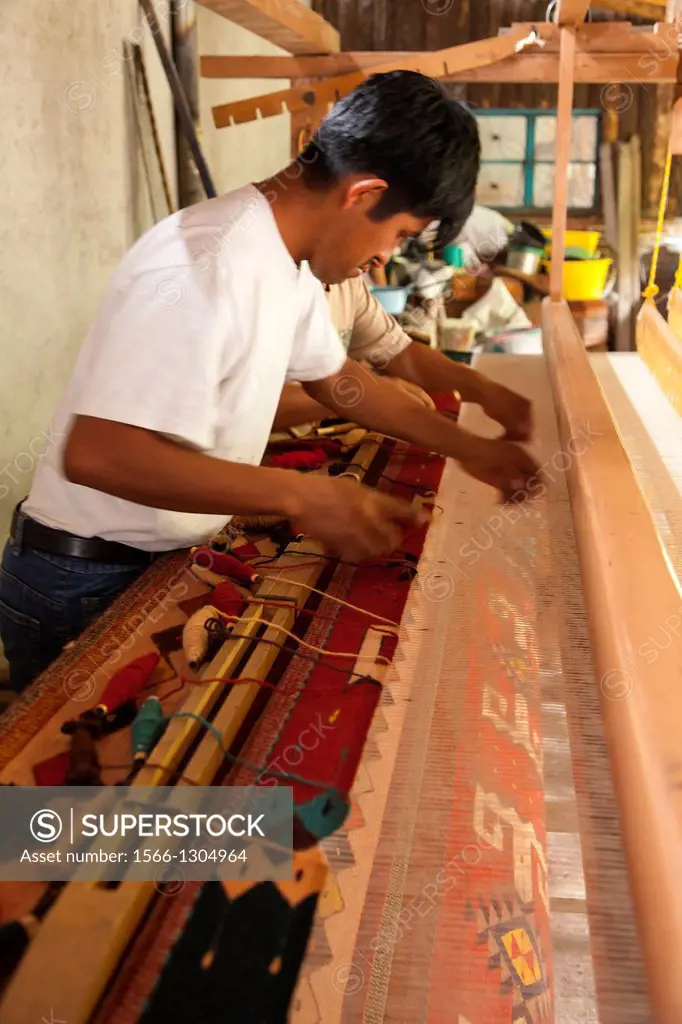 Fine Handcrafting of Traditional Oaxacan Rugs at Teotitlan del Valle, Oaxaca, Mexico.