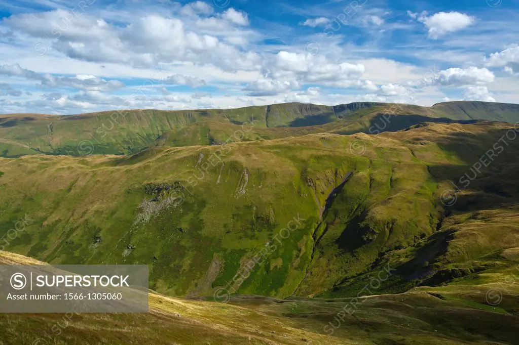 England, Cumbria, Lake District National Park. Looking towards the Nab and High Street from Patterdale Common in the North-Eastern Lake District near ...
