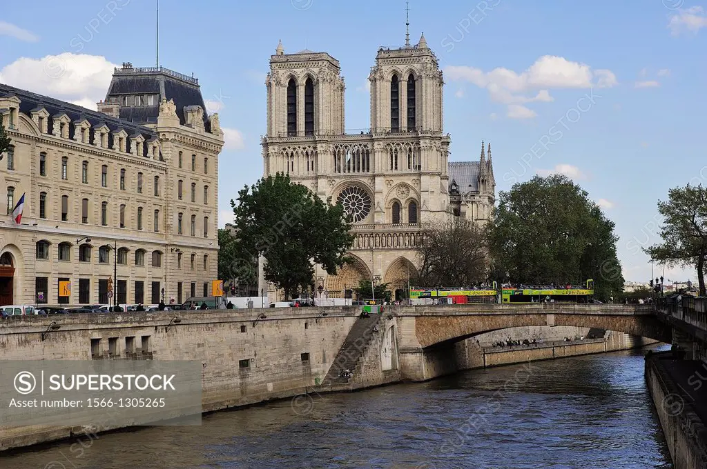 Notre Dame on the Seine. Paris, France.