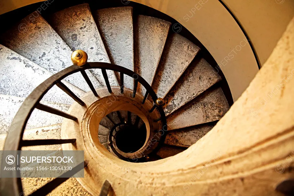 Italy. Rome. Spiral staircase in Basilica Santa Maria Maggiore in Rome.