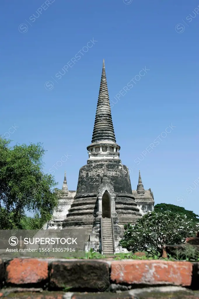 Temple chedi Ayutthaya Thailand.