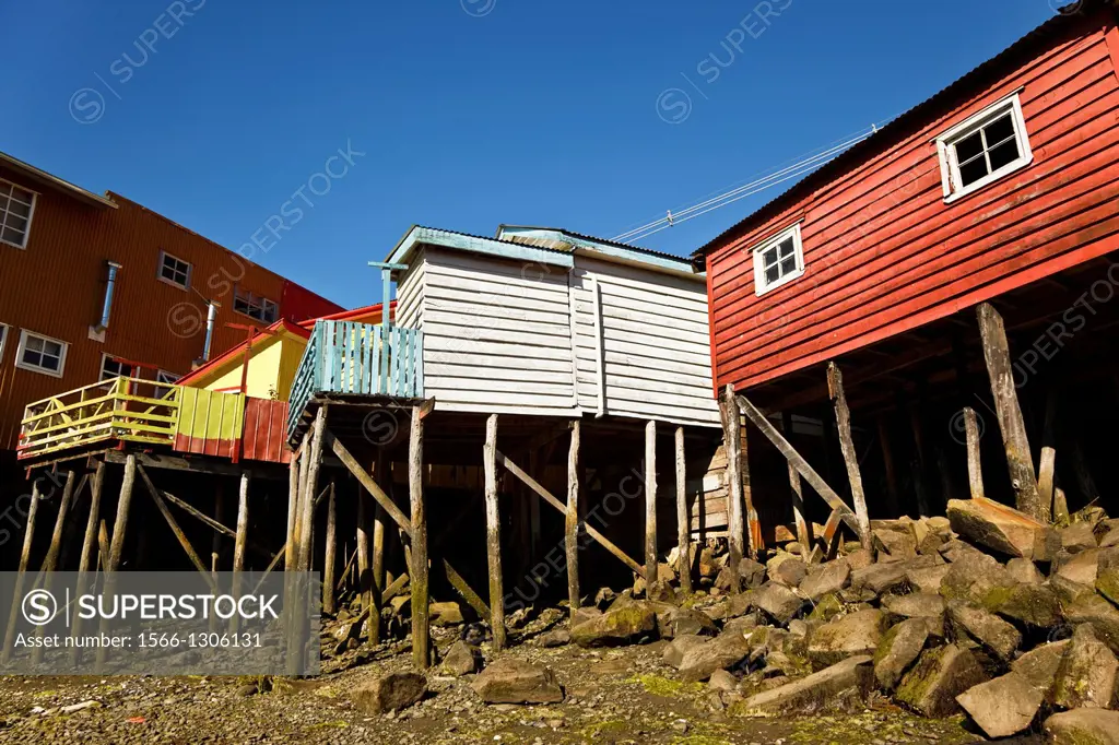 palafitos Stilt Houses in castro in chiloe