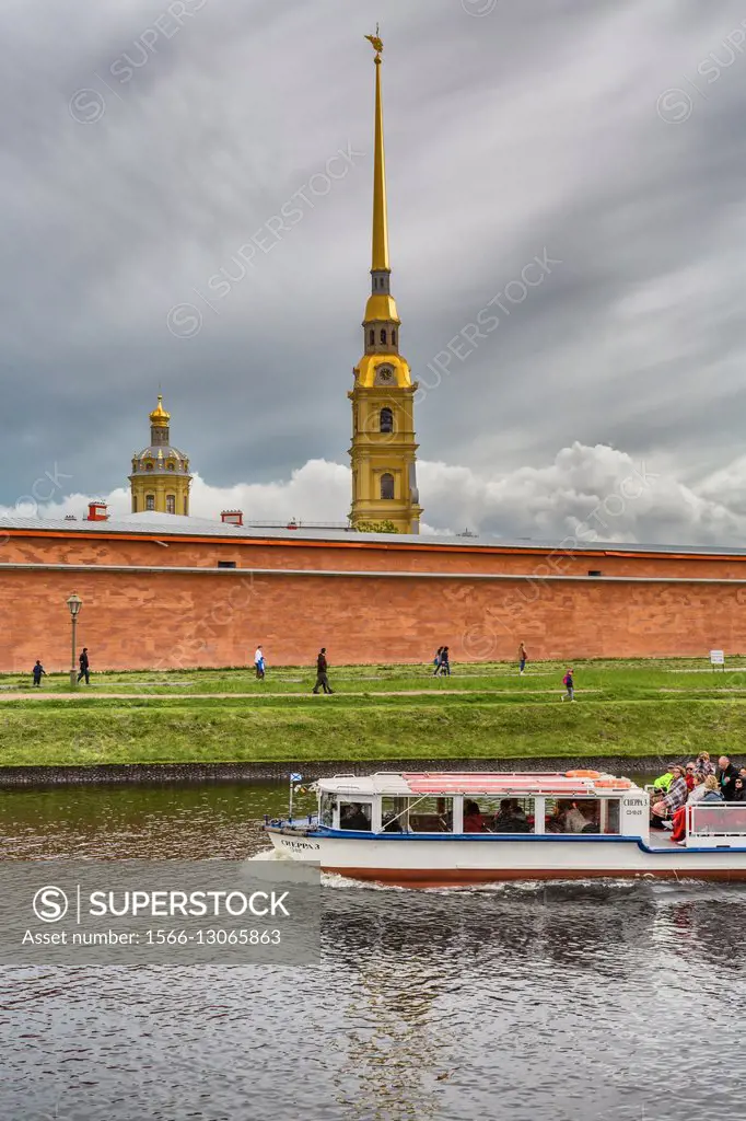 Peter and Paul Fortress, Kronverkskiy Strait, Saint Petersburg, Russia.