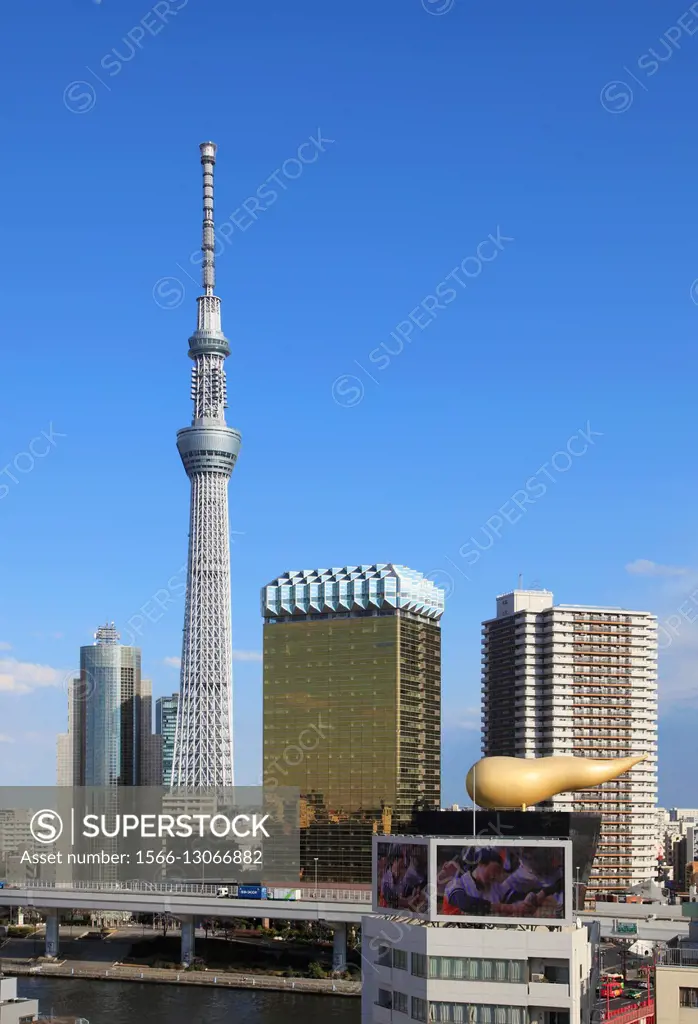 Japan, Tokyo, Sky Tree, Asahi Building, skyline,.