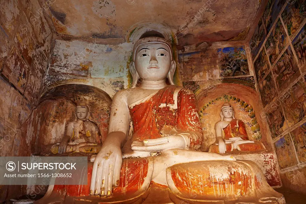 Myanmar (Burma), Sagaing division, Monywa, Po Win Daung buddhist cave, 15 century.