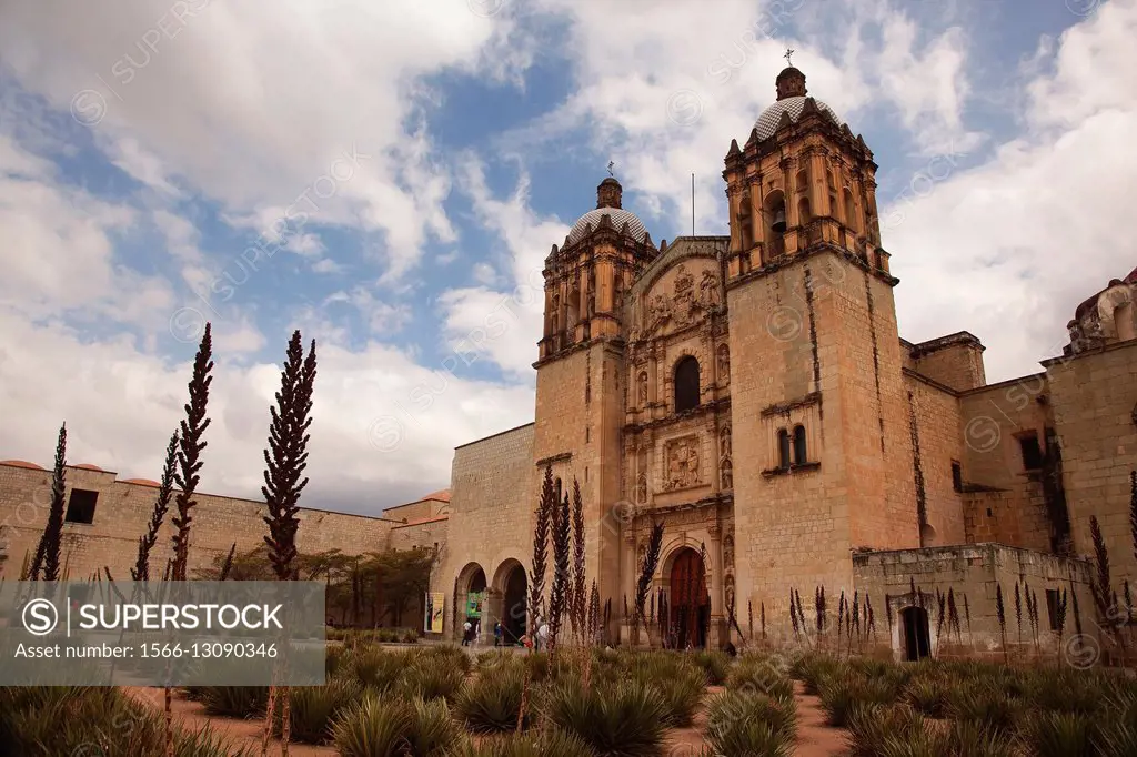 Visitors in front of the Santo Domingo Church in the historic center, Oaxaca, Oaxaca State, Mexico, North America.