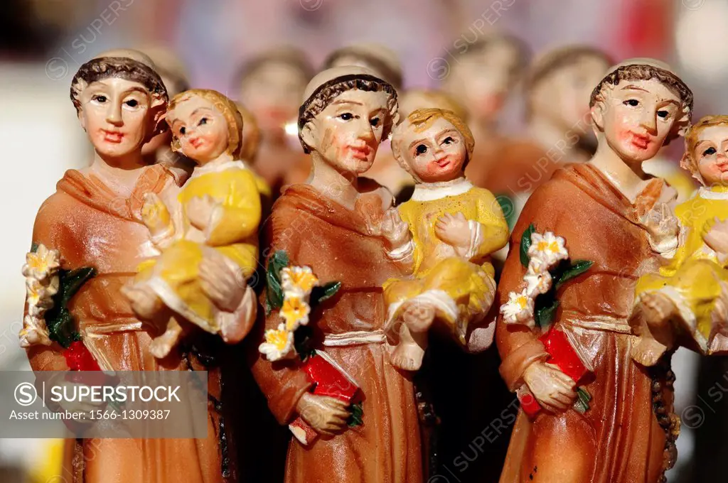 Italy, Veneto, Padua, Souvenir, St Anthony of Padua Souvenir, Religious Figures for Sale to Tourists.