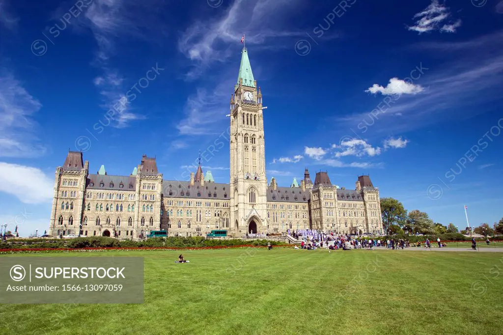 The Canadian Parliament buildings in Ottawa
