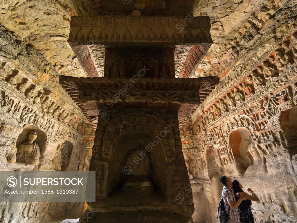 The Yungang Grottoes (Wuzhoushan Grottoes in ancient time) are ancient Chinese Buddhist temple grottoes near the city of Datong in the province of Sha...