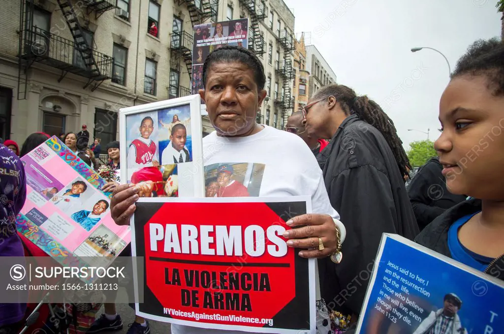 Hundreds march through the streets of the South Bronx in New York for the Moms Demand Action for Gun Sense Hundreds march through the streets of the S...