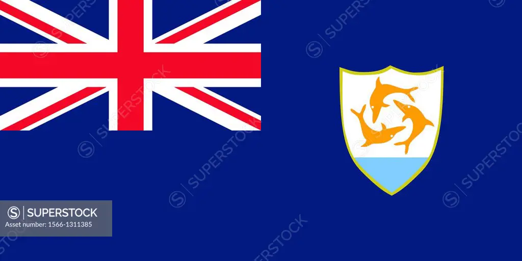 Flag of the British overseas territory Anguilla - Caution: For the editorial use only. Not for advertising or other commercial use!.