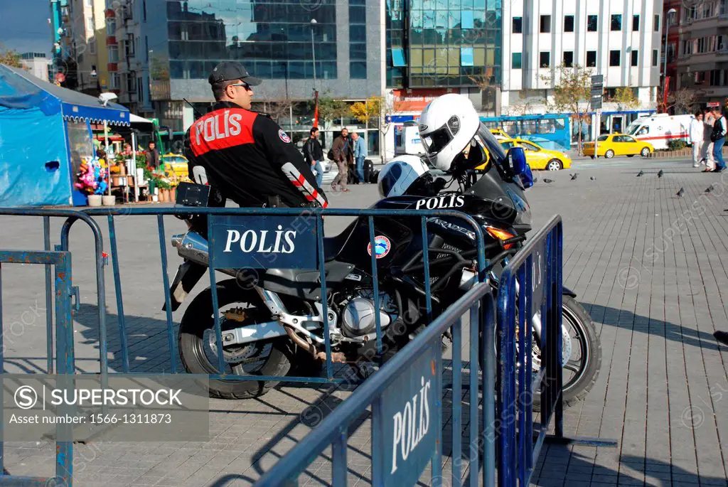Turkish police at Taksim Square in Istanbul