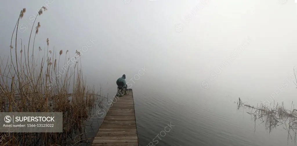 Russia. A man fishing