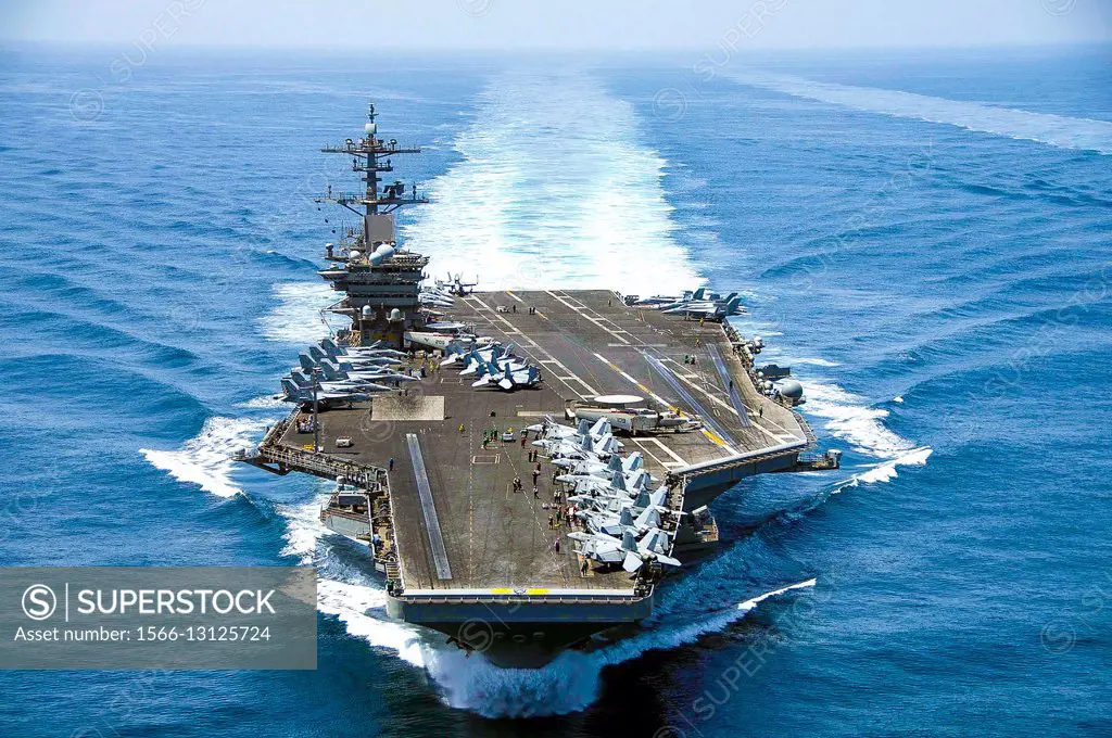ARABIAN SEA (April 21, 2015) The aircraft carrier USS Theodore Roosevelt (CVN 71) operates in the Arabian Sea conducting maritime security operations.