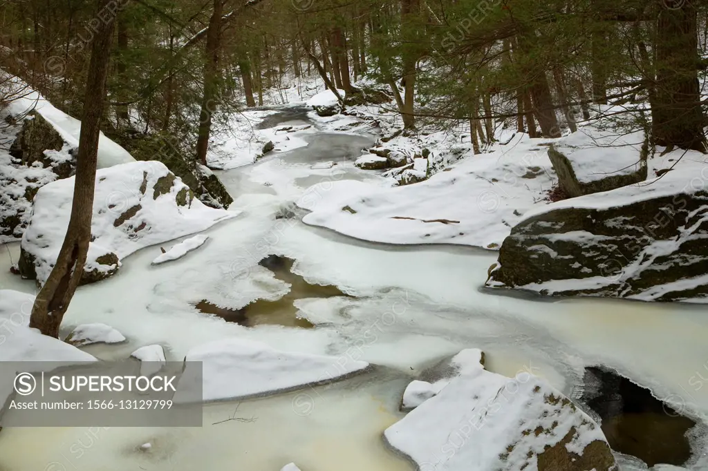 Enders Brook in winter, Enders State Forest, Connecticut.