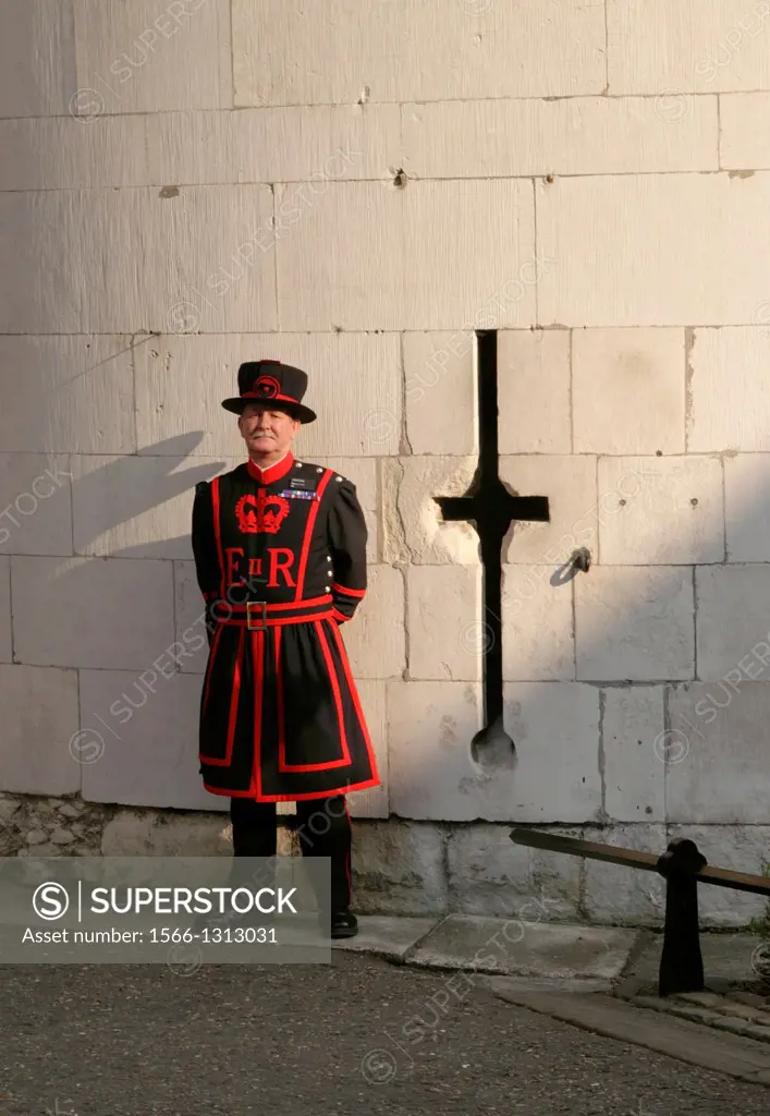 Beefeater at Middle Tower of the Tower of London.