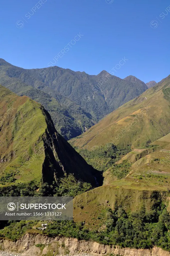 Mountain landscape in the Inca Trail.