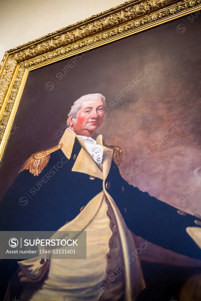USA, Maine, Augusta, Maine State House, interior portrait of General Henry Knox, military hero of the American Revolution.