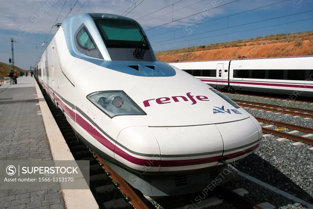 Spanish high speed train AVE Madrid-Valencia, Spain