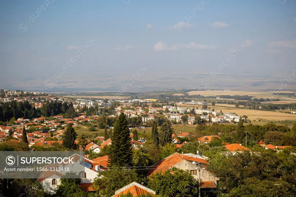 View over the Hula valley seen from Rosh Pina, Upper Galilee, Israel.