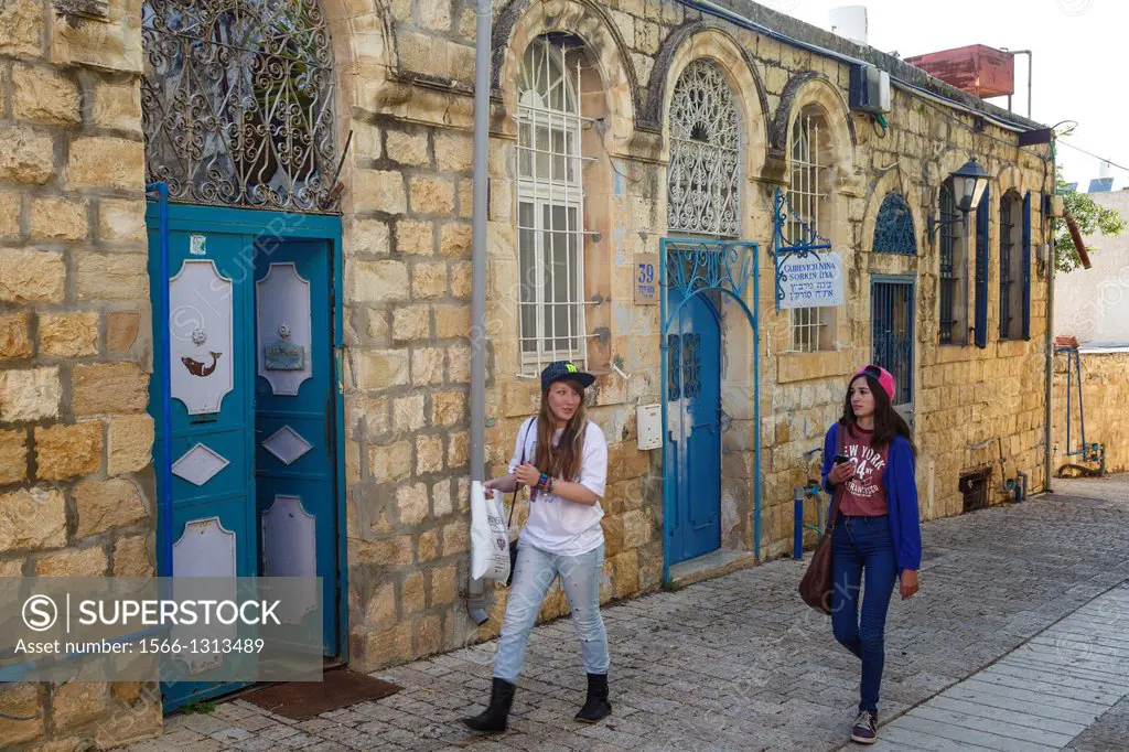 Street scene at the old city of Safed, upper Galilee, Israel.