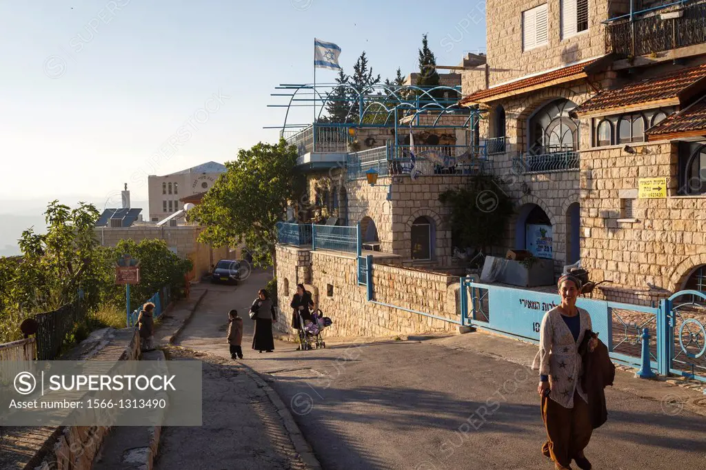 Street scene at the old city of Safed, upper Galilee, Israel.