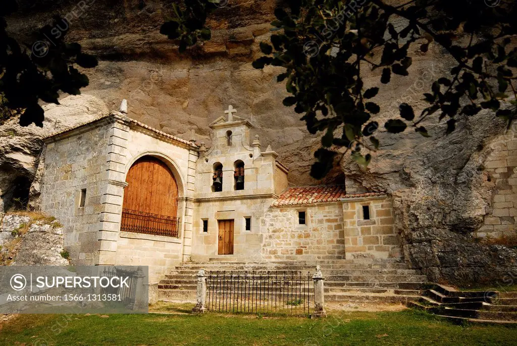 Chapel of San Tirso and San Bernabé in Ojo Guareña, Merindades, Burgos, Spain.