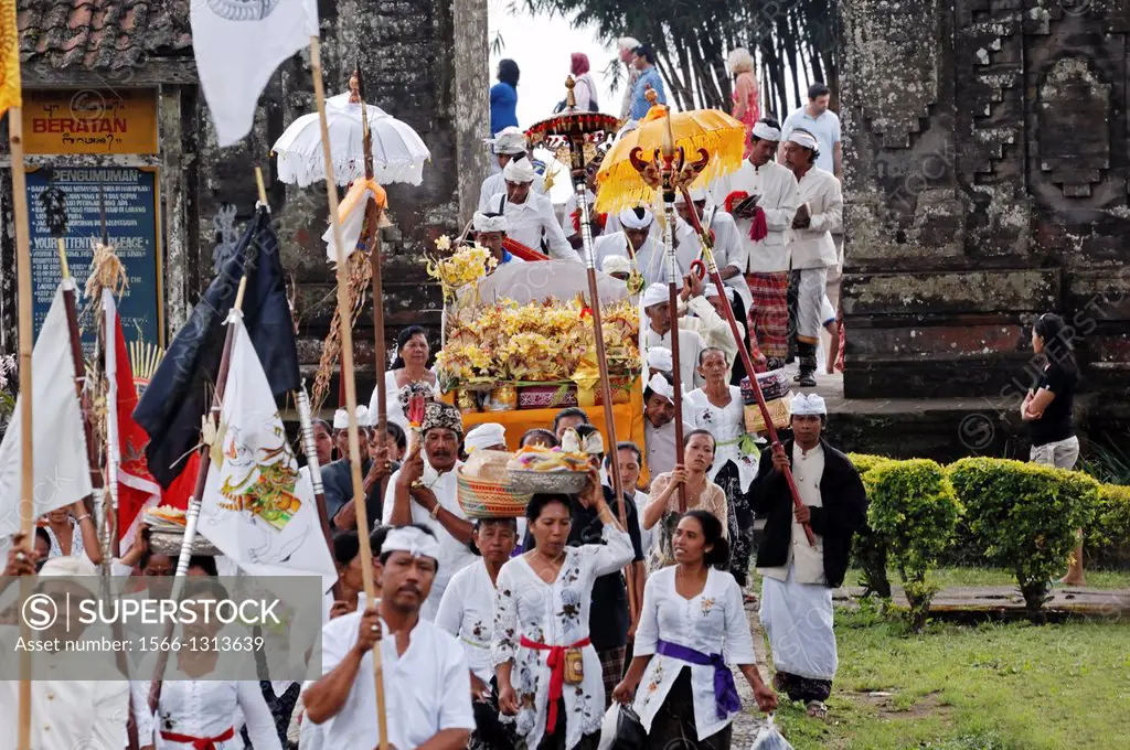 Celebration at Ulun Danu Beratan Temple, Tabanan, Bali, Indonesia