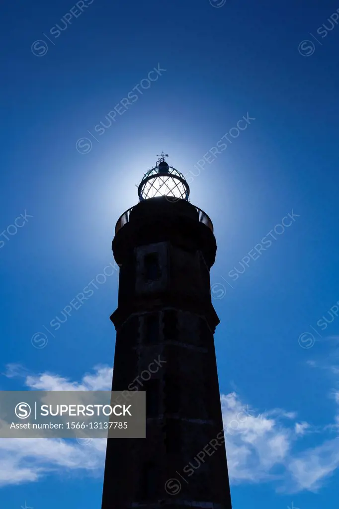 Capelinhos lighthouse, Capelinhos volcano, Faial island, Azores archipelago, Portugal, Europe.