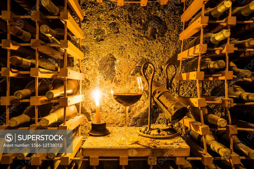 Italy, Campania, Ischia . Ischia Island - Ischia Porto. Perrazzo Vini d´Ischia (wine producer), the wine cellar