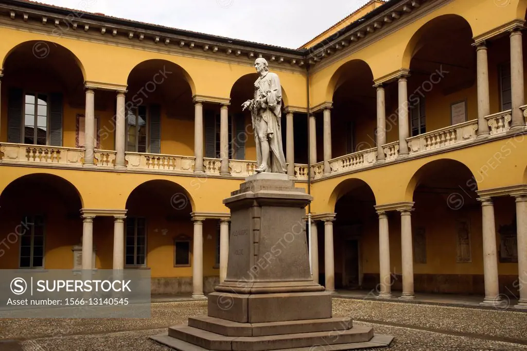 Pavia (Italy). Courtyard of the University of Pavia.
