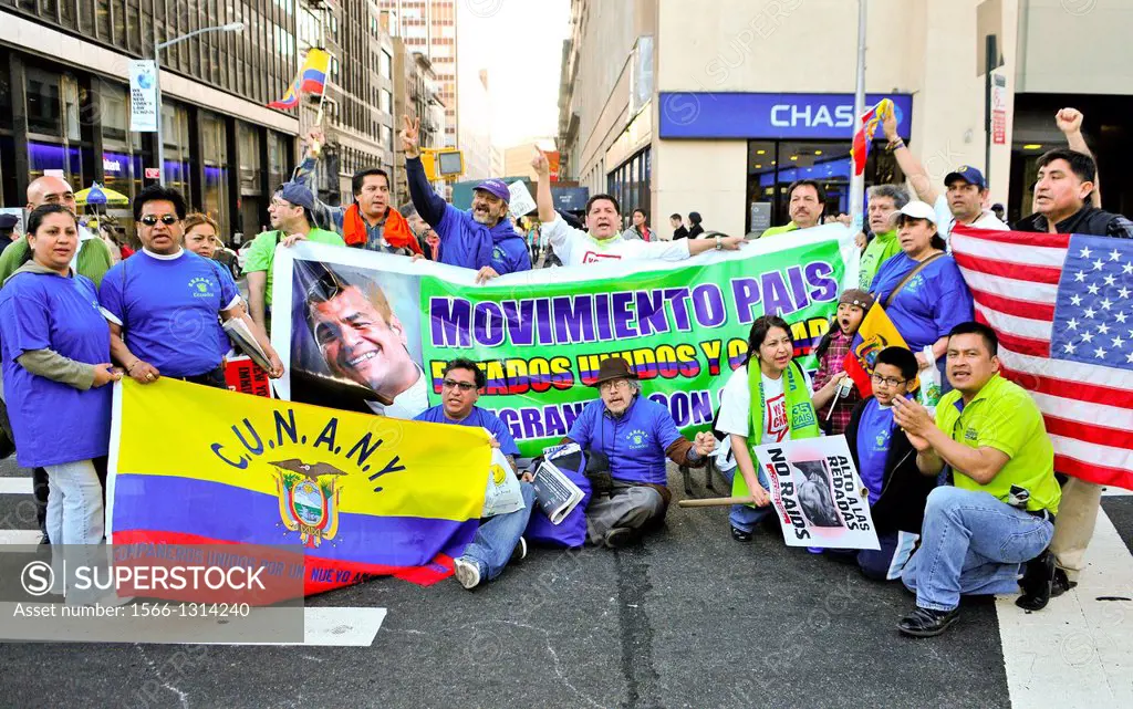 May Day 2013, International Workers Day, New York City, Union Square vicinity, lower Manhattan, USA.