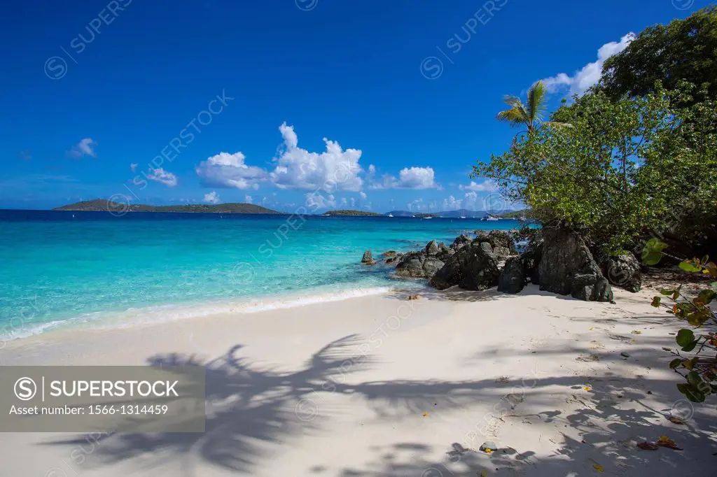 Solomon Beach in Virgin Islands National Park on the Caribbean Island of St John in the US Virgin Islands.
