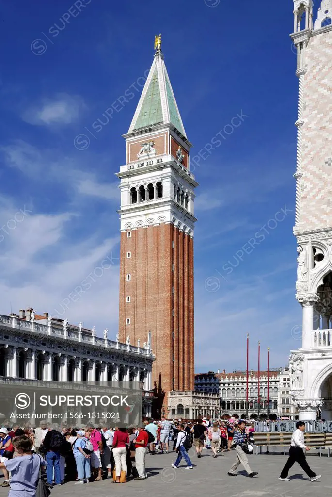 St Mark's Campanile in Venice - Campanile di San Marco - Caution: For the editorial use only. Not for advertising or other commercial use!.