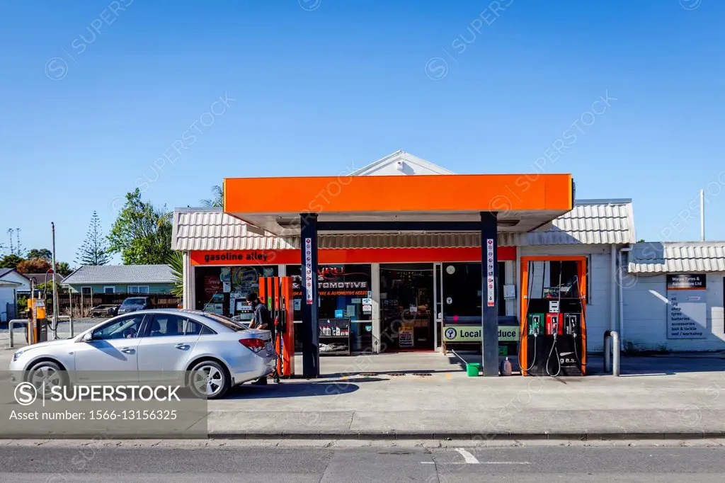A Petrol Station In Waipu, Northland, New Zealand.