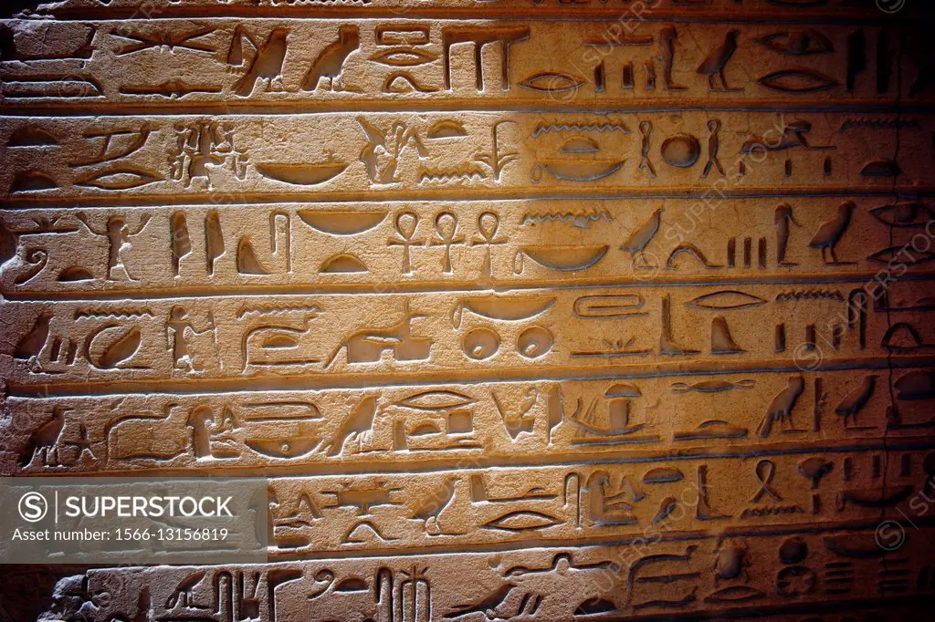 Hieroglyph. Mastaba of Horemheb. Saqqara necropolis. Lower Egypt