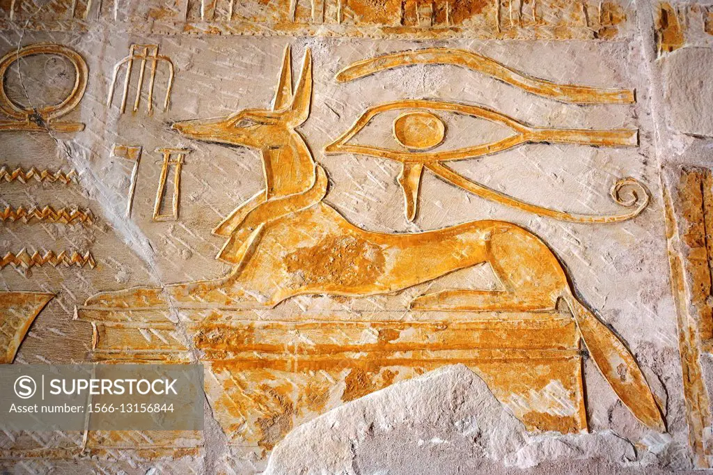 Anubis. Mastaba of Horemheb. Saqqara necropolis. Lower Egypt