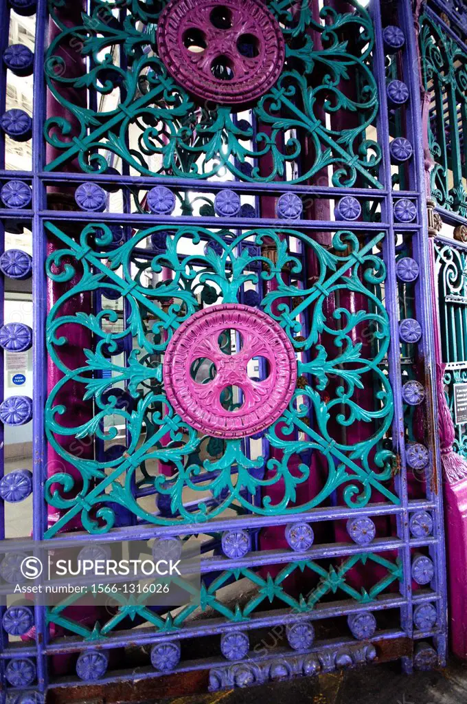 England, London, Smithfield Market, Wrought Iron Gate.