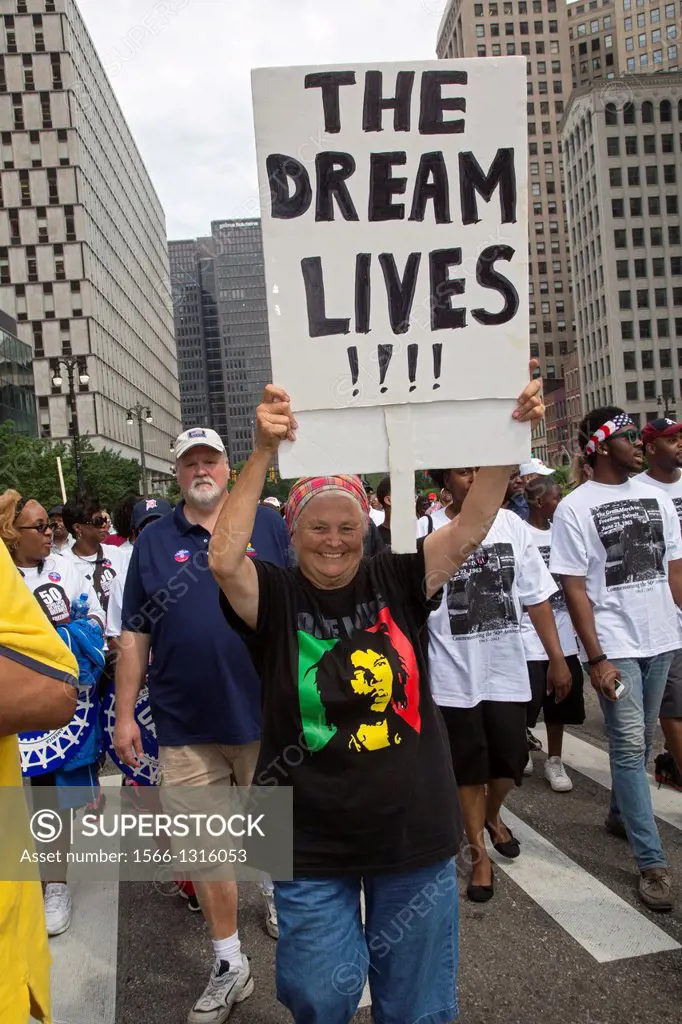 Detroit, Michigan - June 22, 2013 - Thousands of civil rights, labor, and community activists commemorate the 50th anniversary of Dr. Martin Luther Ki...