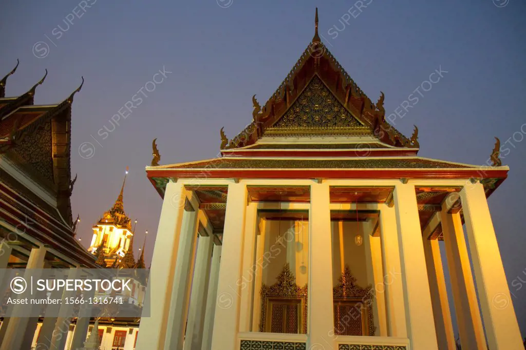 Thailand, Bangkok, Phra Nakhon, Wat Ratchanatdaram, Buddhist temple, Loha Prasat, Maha Chetsadabodin Pavilion, Rattanakosin Exhibition Hall, historic,...