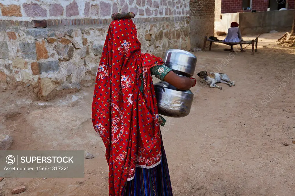India, Rajasthan, Meda village around Jodhpur, Rabari ethnic group.