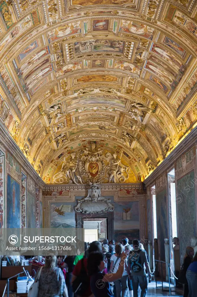 Geographic Chart Hall. Vatican Museum, Vatican City, Rome, Lazio, Italy