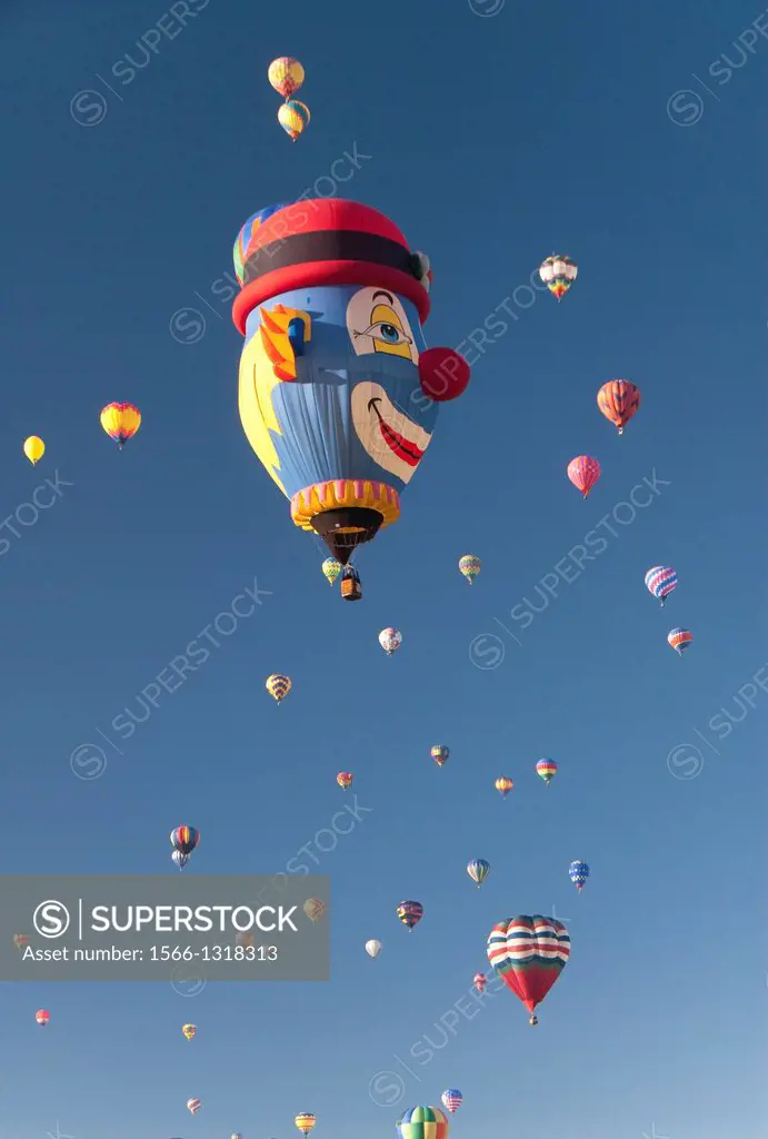 USA, New Mexico, Albuquerque, 2012 Balloon Fiesta, Special shaped rodeo, hot air balloon.