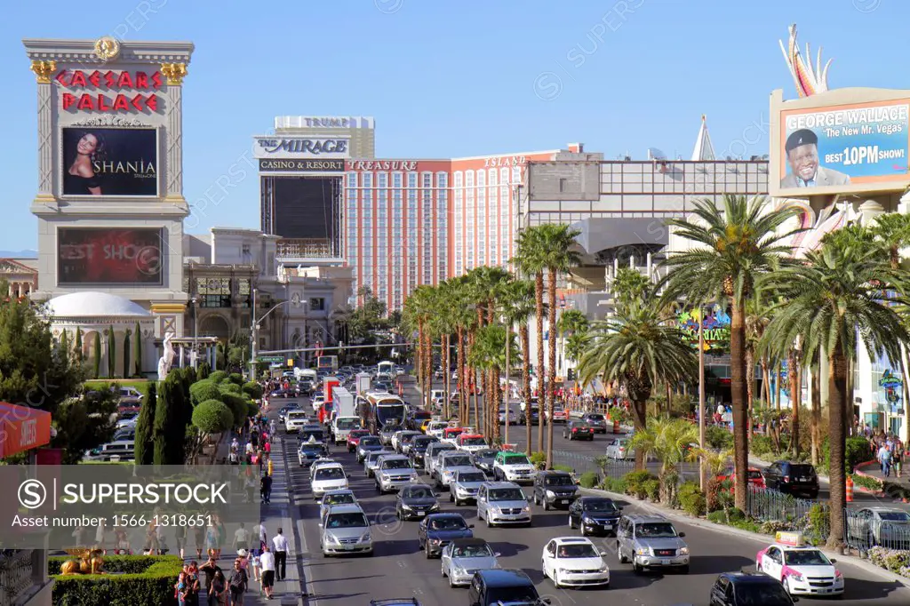 Nevada, Las Vegas, The Strip, South Las Vegas Boulevard, Caesars Palace Las Vegas Hotel & Casino, Treasure Island Hotel & Casino, Mirage Resort & Casi...